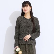 【セットアップ対応】ウォッシャブル幾何プリントプリーツジャケット