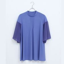 【M～4L】ウォッシャブル接触冷感配色Tシャツ