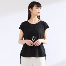 【M～4L】ウォッシャブル接触冷感フレンチスリーブTシャツ