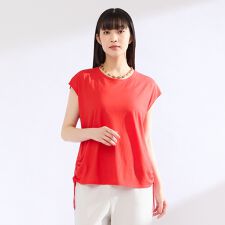 【M～4L】ウォッシャブル接触冷感フレンチスリーブTシャツ