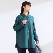 【M～４L・セットアップ対応】ウォッシャブルキュプラツイルブラウス