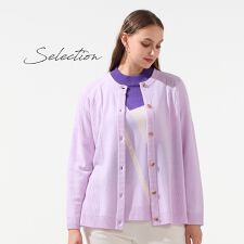 【L～4L/アンサンブル対応】カシミヤニットカーディガン