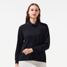 【L～４L・アンサンブル対応】シアーネックプルオーバーニット