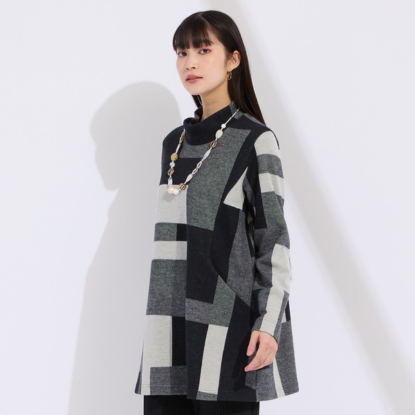 イタリア製素材 チュールプリントチュニック 街並み柄 | リリアン