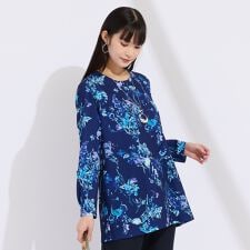 【M～4L】フラワープリントチュニック