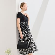 【M～4L】ウォッシャブルフラワープリントワンピース