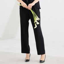 【L～4L/セットアップ対応】バックサテン梨地オールゴムパンツ