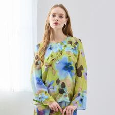 【M～4L/セットアップ対応】オーストリア製素材フリルブラウス