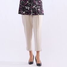 【L～４L】接触冷感　裾レース配色パンツ