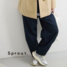 【Sprout./L～4L】オールゴム裾タックパンツ