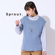 【Sprout./M～4L】ヘリンボーンジャカードベスト