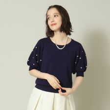 【通勤／手洗い可】ハート刺繍ニット