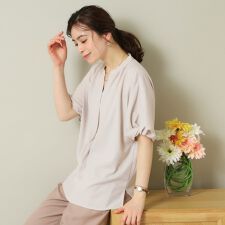 イッツデモ(ITS'DEMO)の【UVケア吸水速乾洗濯機OK冷感】麻調合繊チュニックブラウス＜ラク服シリーズ＞