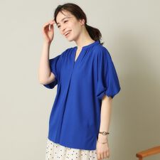 イッツデモ(ITS'DEMO)の【UVケア吸水速乾洗濯機OK冷感】麻調合繊チュニックブラウス＜ラク服シリーズ＞