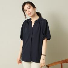 イッツデモ(ITS'DEMO)の【UVケア吸水速乾洗濯機OK冷感】麻調合繊チュニックブラウス＜ラク服シリーズ＞