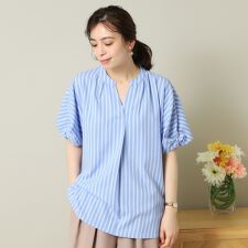 イッツデモ(ITS'DEMO)の【UVケア吸水速乾洗濯機OK冷感】麻調合繊チュニックブラウス＜ラク服シリーズ＞