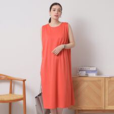 【清涼感／吸水速乾／洗濯機OK／洗濯後しわになりにくい】カットミラノタックワンピース