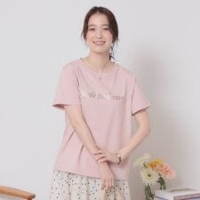 【手洗い可】箔ロゴプリントTシャツ
