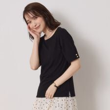 【手洗い可】ランダムテレコ袖釦プルオーバー