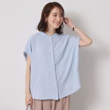 【接触冷感／手洗い可】ショルダータックブラウス