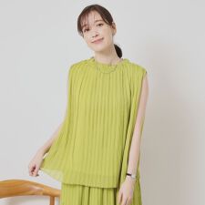 【手洗い可】楊柳プリーツブラウス