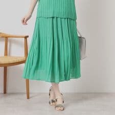【手洗い可／ウエストゴム】楊柳プリーツスカート