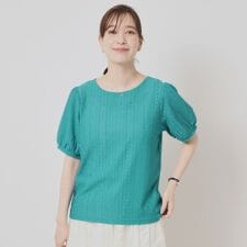 【手洗い可】レーシーふくれジャカードプルオーバー