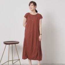 【接触冷感／洗濯機OK】カノコカットフレアワンピース
