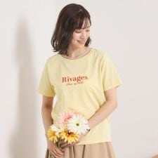 【接触冷感／洗濯機OK】フロッキープリントTシャツ