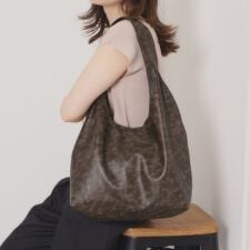 【A4対応】ヴィンテージ合皮ラウンドトート