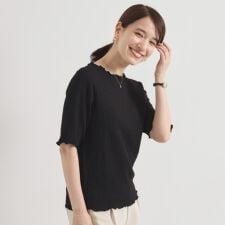 【手洗い可】シャーリングジャカードプルオーバー