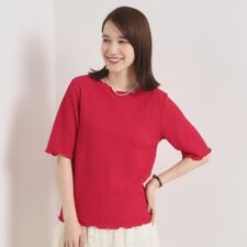 【手洗い可】シャーリングジャカードプルオーバー