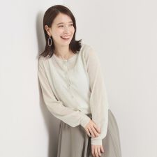 【手洗い可】ラメクルーカーディガン