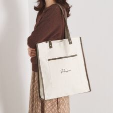 イッツデモ(ITS'DEMO)の【推し活／A4対応】合皮パイピングキャンバストート