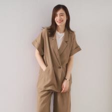 【手洗い可／セットアップ可】5分袖ジャケット