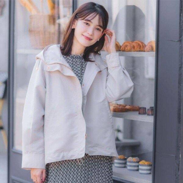 撥水花粉防止手洗い可】ボアライナー付きミディ丈マウンテンパーカー