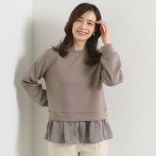 【洗濯機OK】異素材コンビプルオーバー