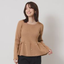 【手洗い可】ペプラムニット