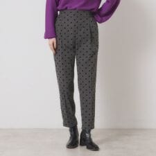 【手洗い可／ウエストゴム】フロッキードットパンツ