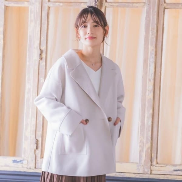 ラコステ　【42 L〜XL】 新品　フード付き　ウールコート　裏チェック　グレー ラコステ 【42 L〜XL】 新品 フード付き ウールコート 裏チェック