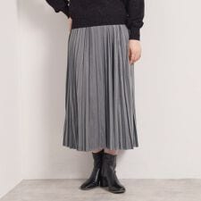 【手洗い可ウエストゴム】フェイクスエードプリーツスカート