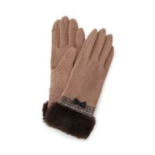 イッツデモ(ITS'DEMO)の【手洗い可】リボン付フェイクファーカフスグローブ