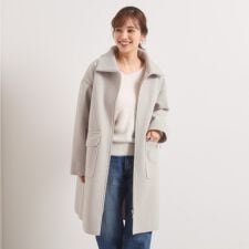 裏リブ襟付きコート