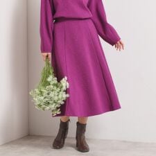 【手洗い可／セットアップ可】花柄ジャカードスカート