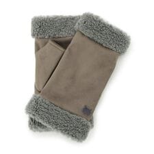 【手洗い可】猫刺繍ボア指切りグローブ