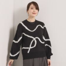 【手洗い可】ニュアンス柄ニット