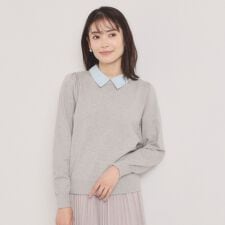 シャツ衿付きニット