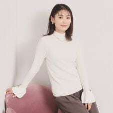 【手洗い可】スパンコールリブニット