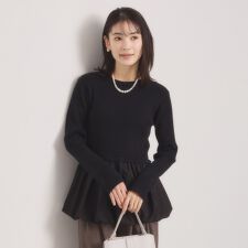 【手洗い可】裾バルーンドッキングニット