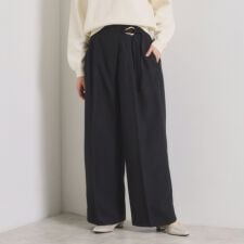 【手洗い可／ウエストゴム】ループベルトワイドパンツ